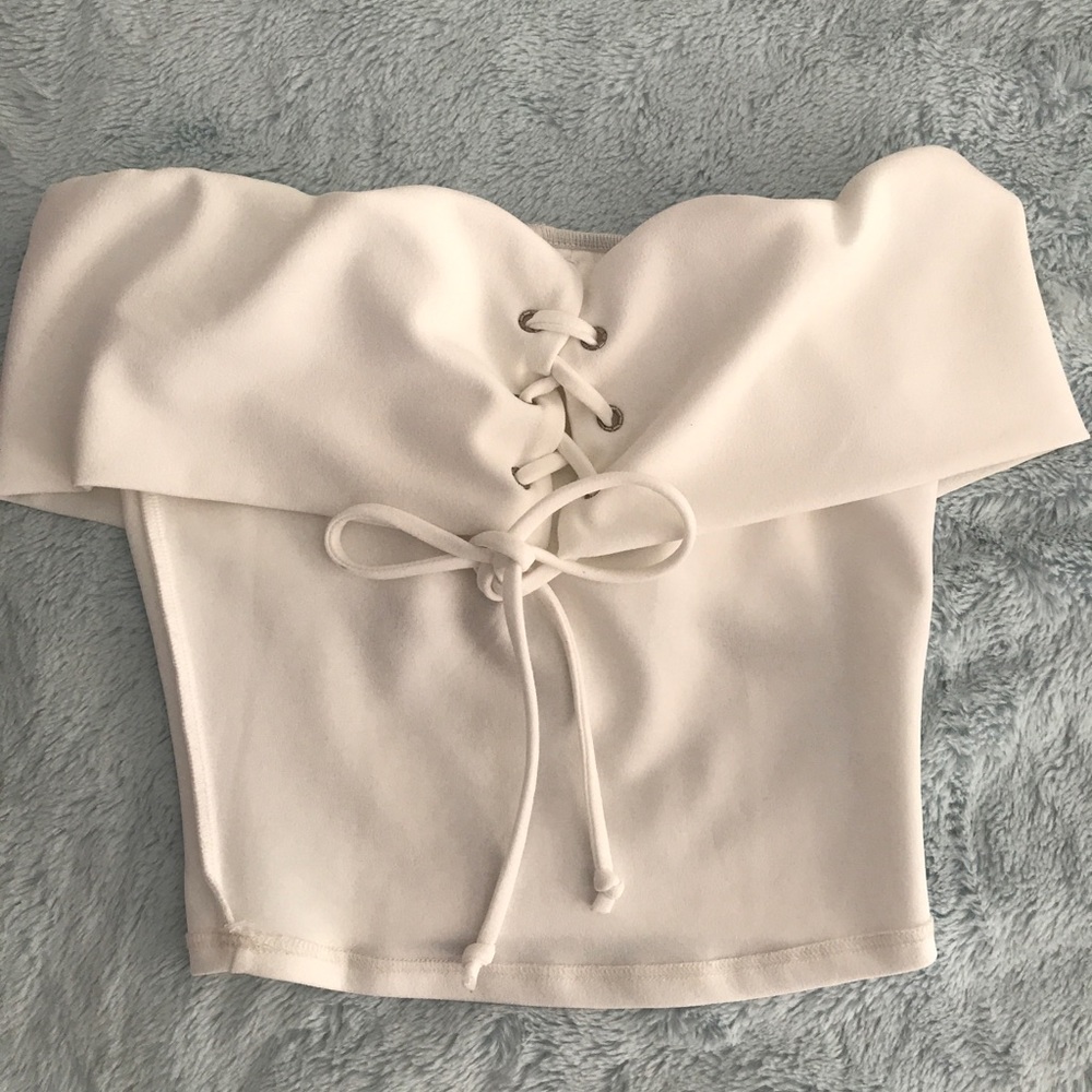 Fashionova White Off The Shoulder Top (Small)